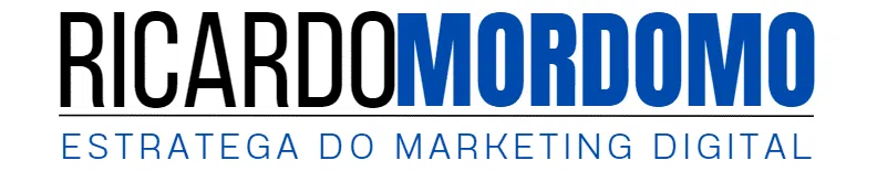 Logo "RicardoMordomo", especialista em marketing digital.